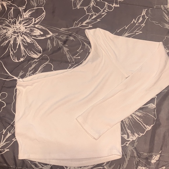 One shoulder garage white crop top - Picture 4 of 4